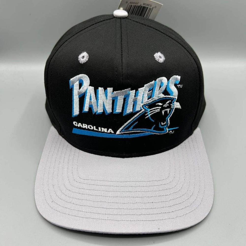 Vintage Carolina Panthers Hat Men Black Gray NFL Eastport Snap Back Cap New